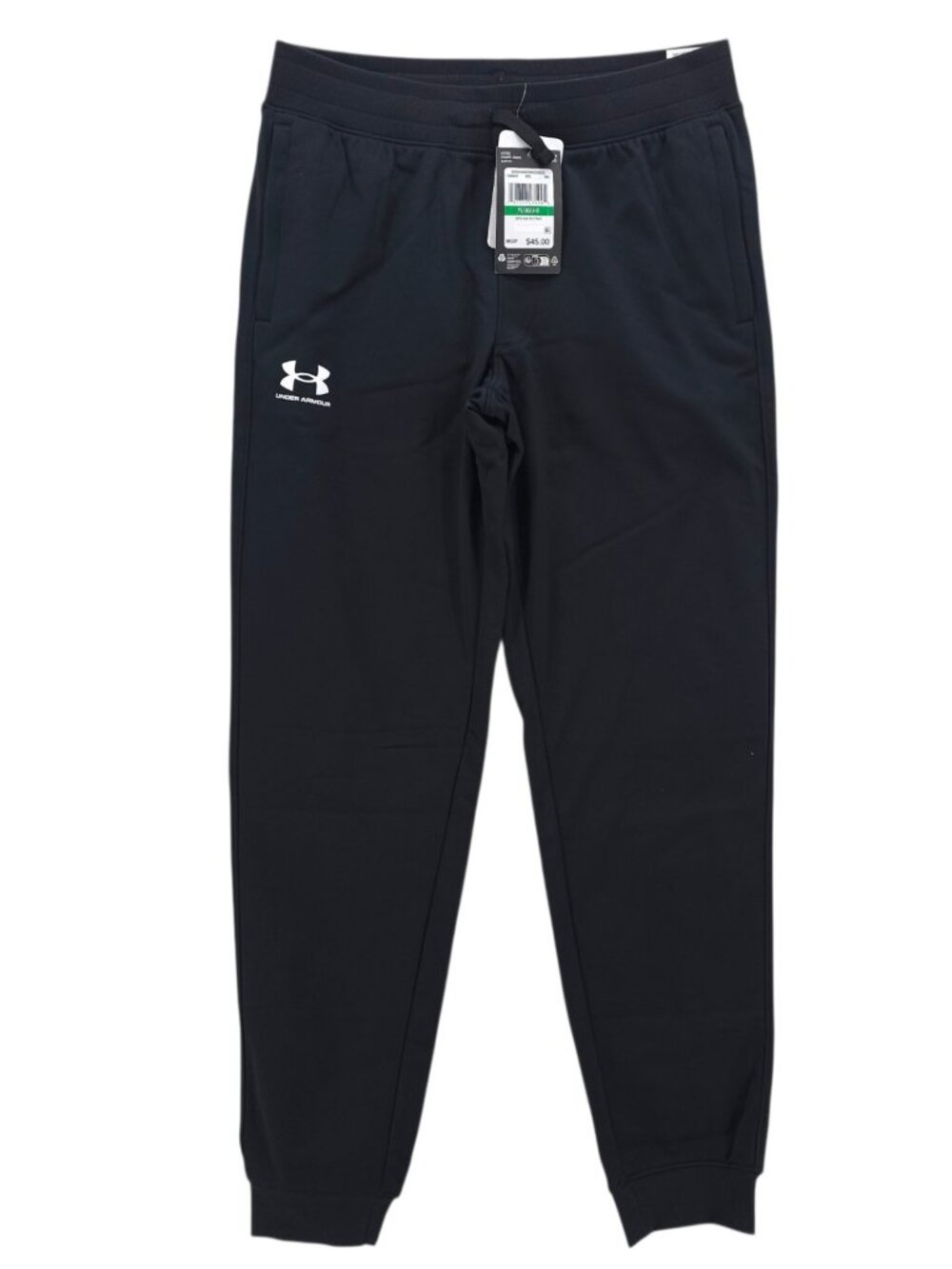 NWT UNDER ARMOUR Boys Black Icon Knit Pant Jogger Loose Fit Size YL